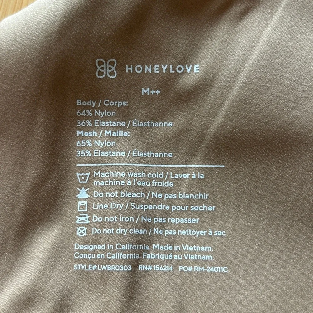 Honeylove Crossover Bra M++ Tan Sand Wire-Free Removable Pads Comfort LWBR0303
